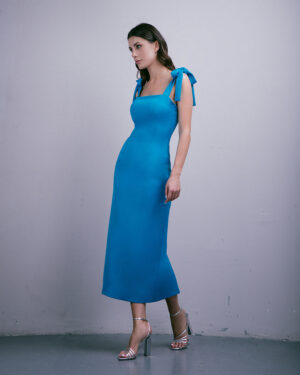 sky blue midi dress