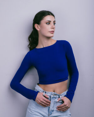 casual blue top