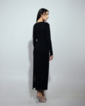 black midi dress