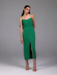 forest green midi dress